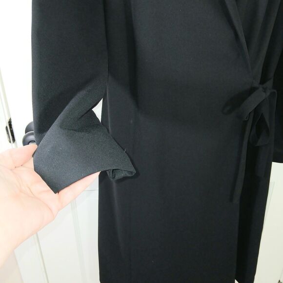 Vintage Mary McFadden Black Wrap Dress Blazer Long Sleeve Elegant Photos Sizing - Picture 8 of 16